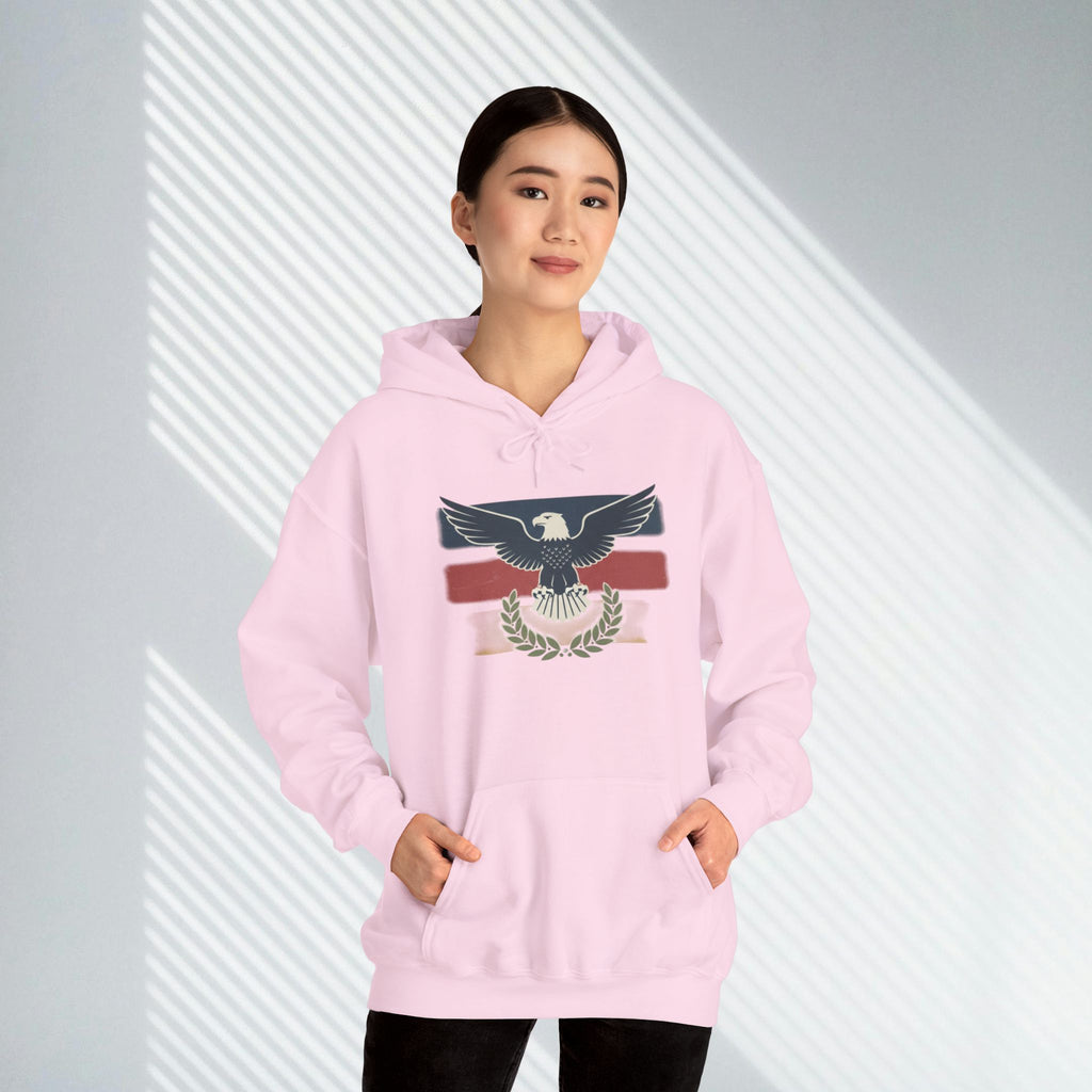Pax Americana Eagle Hoodie - Vintage Flag & Laurel Design