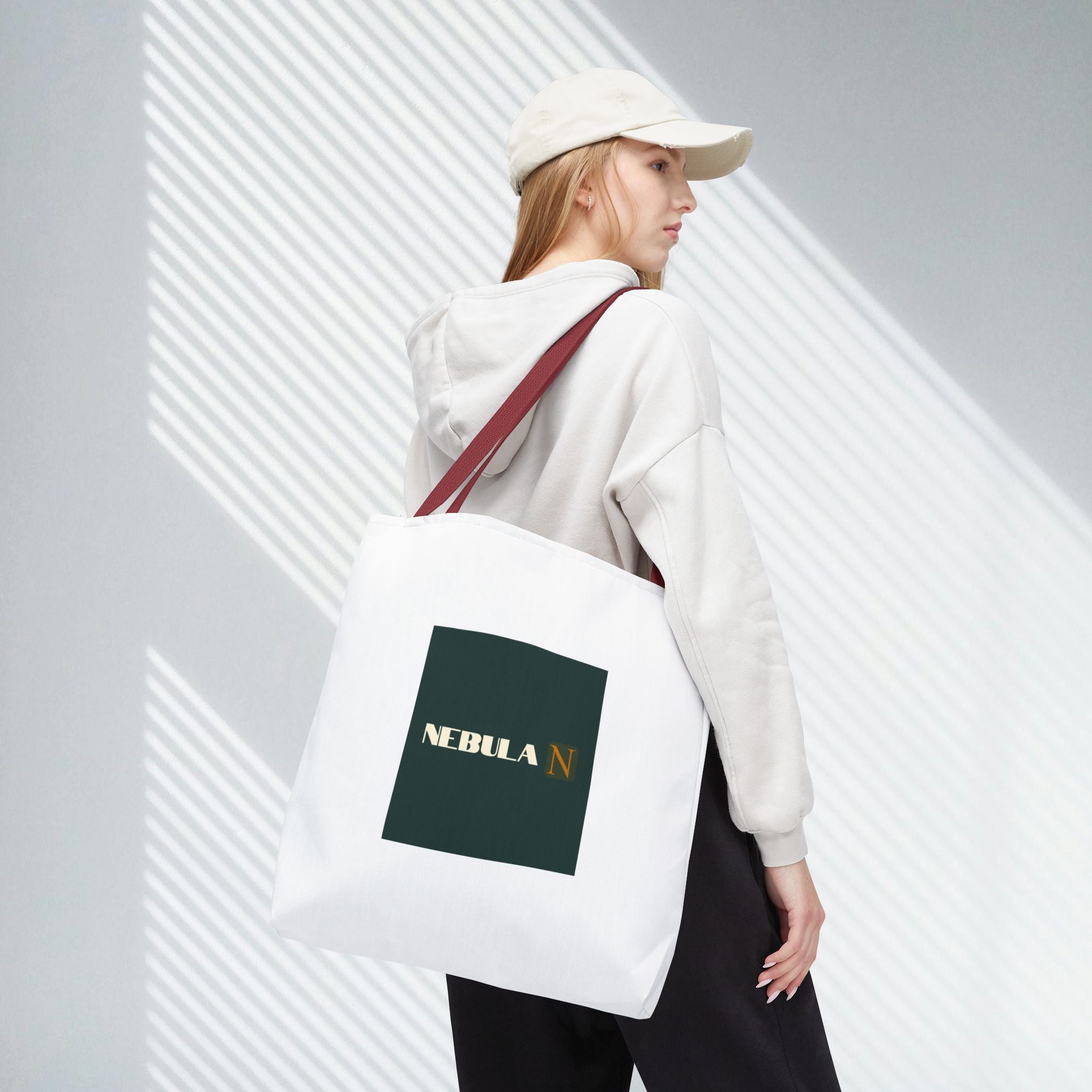 Nebula Line Tote Bag — Green Square Monogram Eco Tote