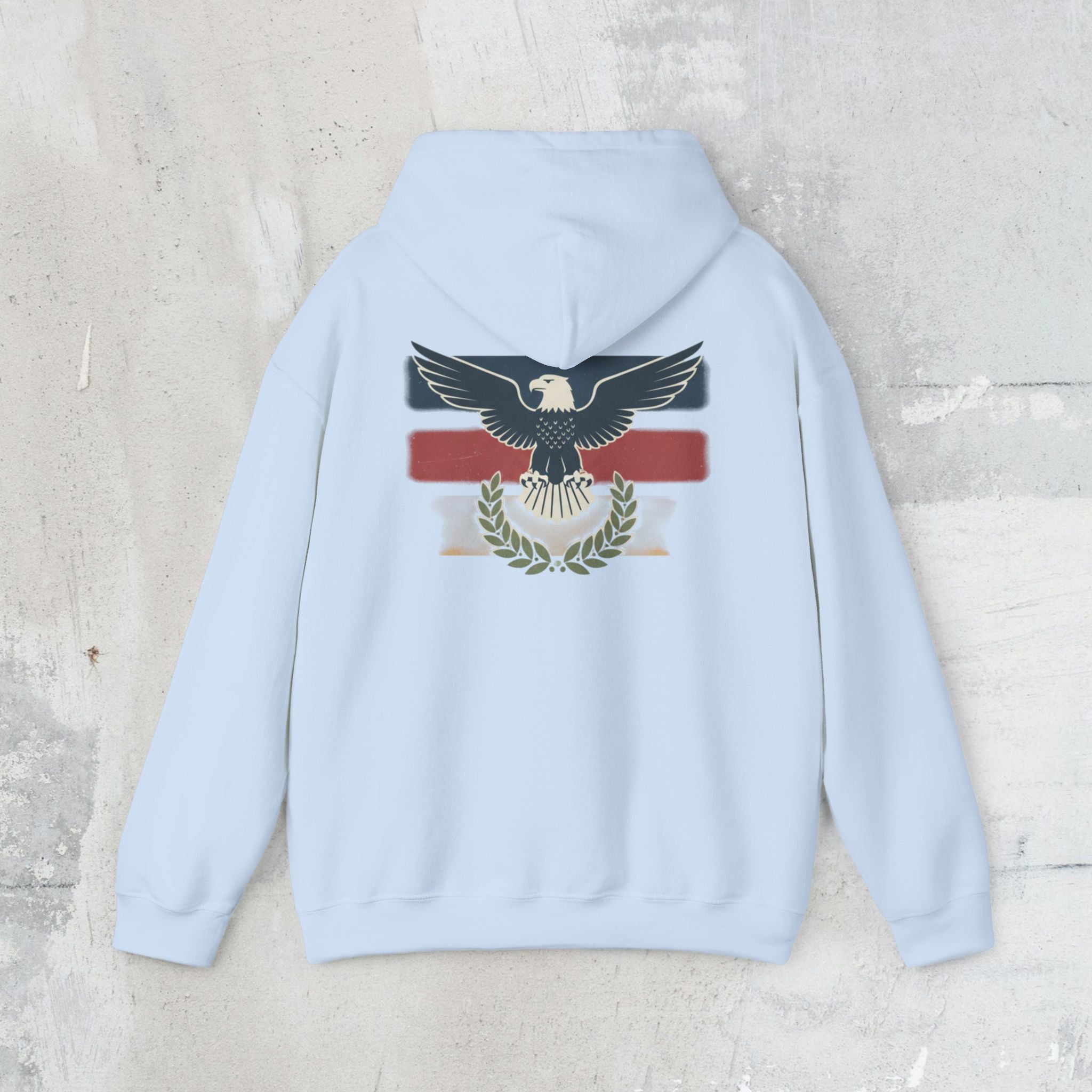 Pax Americana Eagle Hoodie - Vintage Flag & Laurel Design