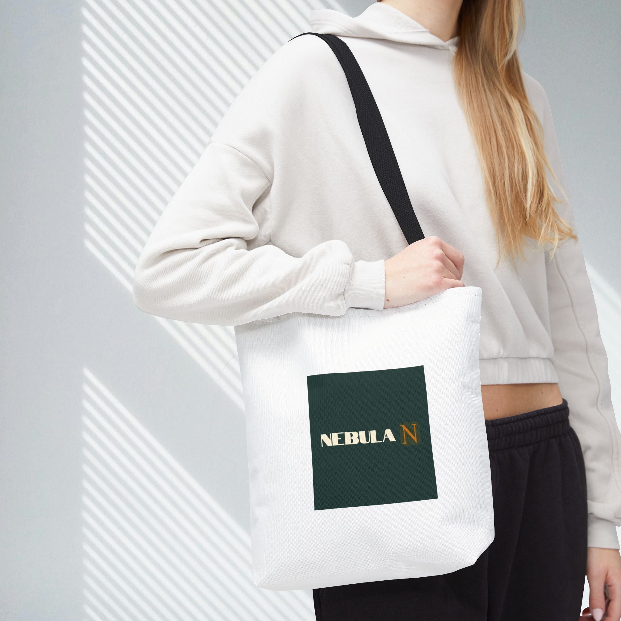 Nebula Line Tote Bag — Green Square Monogram Eco Tote