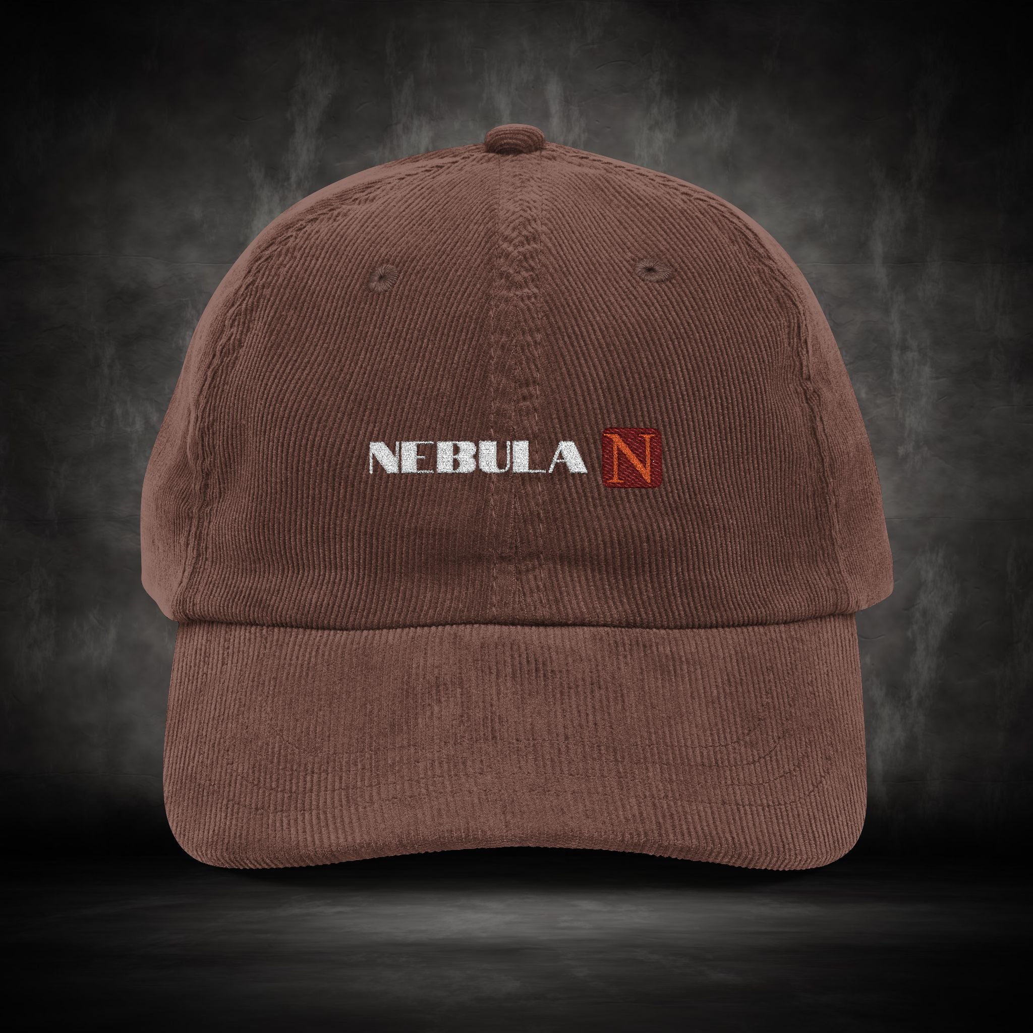Nebula Line Vintage Corduroy Embroidered Cap — Retro Rustic Dad Hat