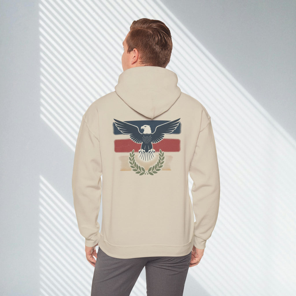 Pax Americana Eagle Hoodie - Vintage Flag & Laurel Design