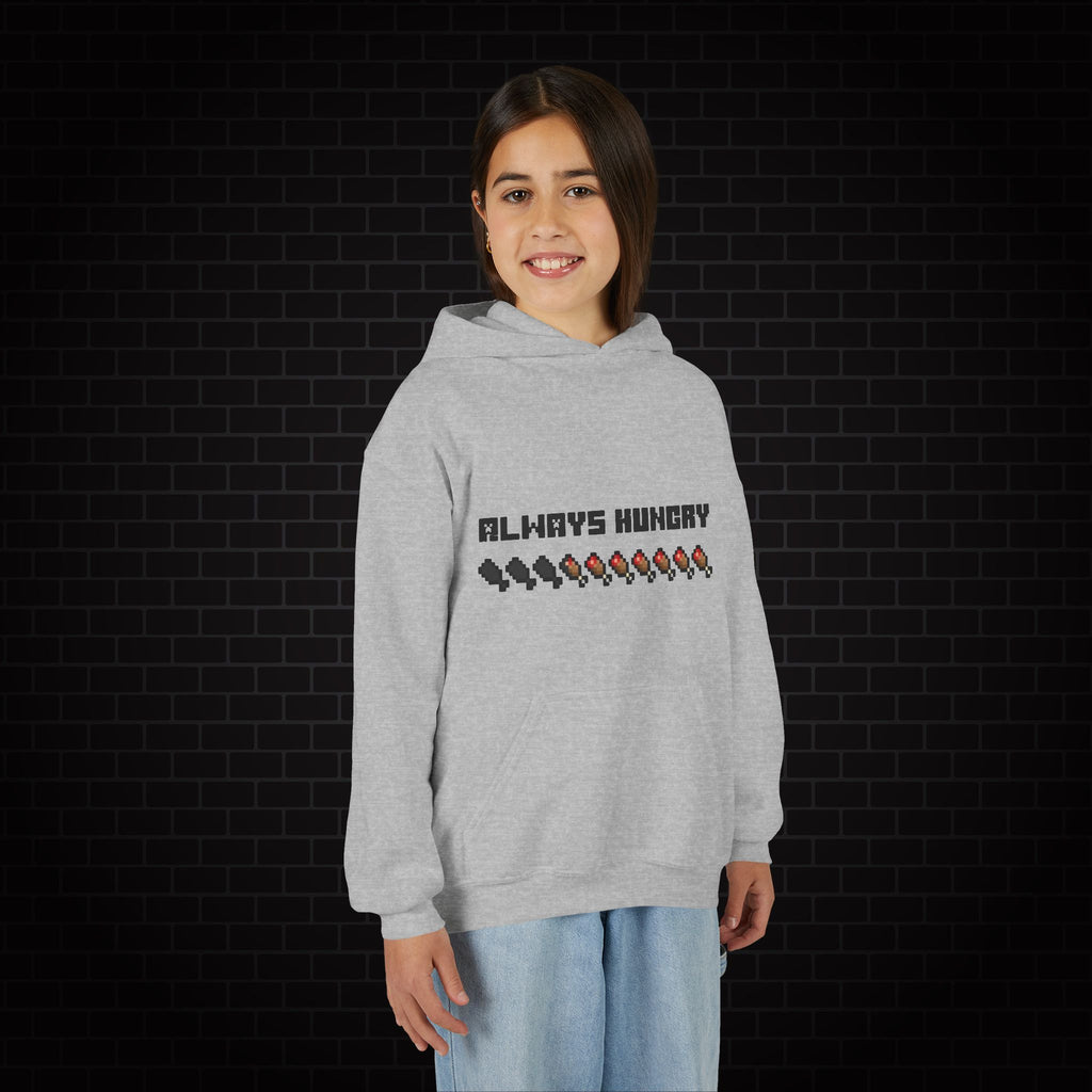 Youth Hoodie - "Always Hungry" Minecraft Hunger Bar