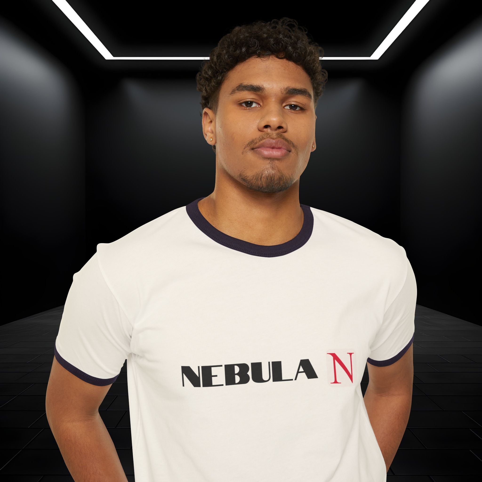 Nebula Line Retro Ringer Crewneck T-Shirt