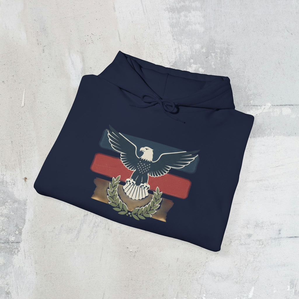 Pax Americana Eagle Hoodie - Vintage Flag & Laurel Design