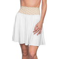 Nebula Line White Designer Skater Skirt — High-Waist Women's Flared Skirt
