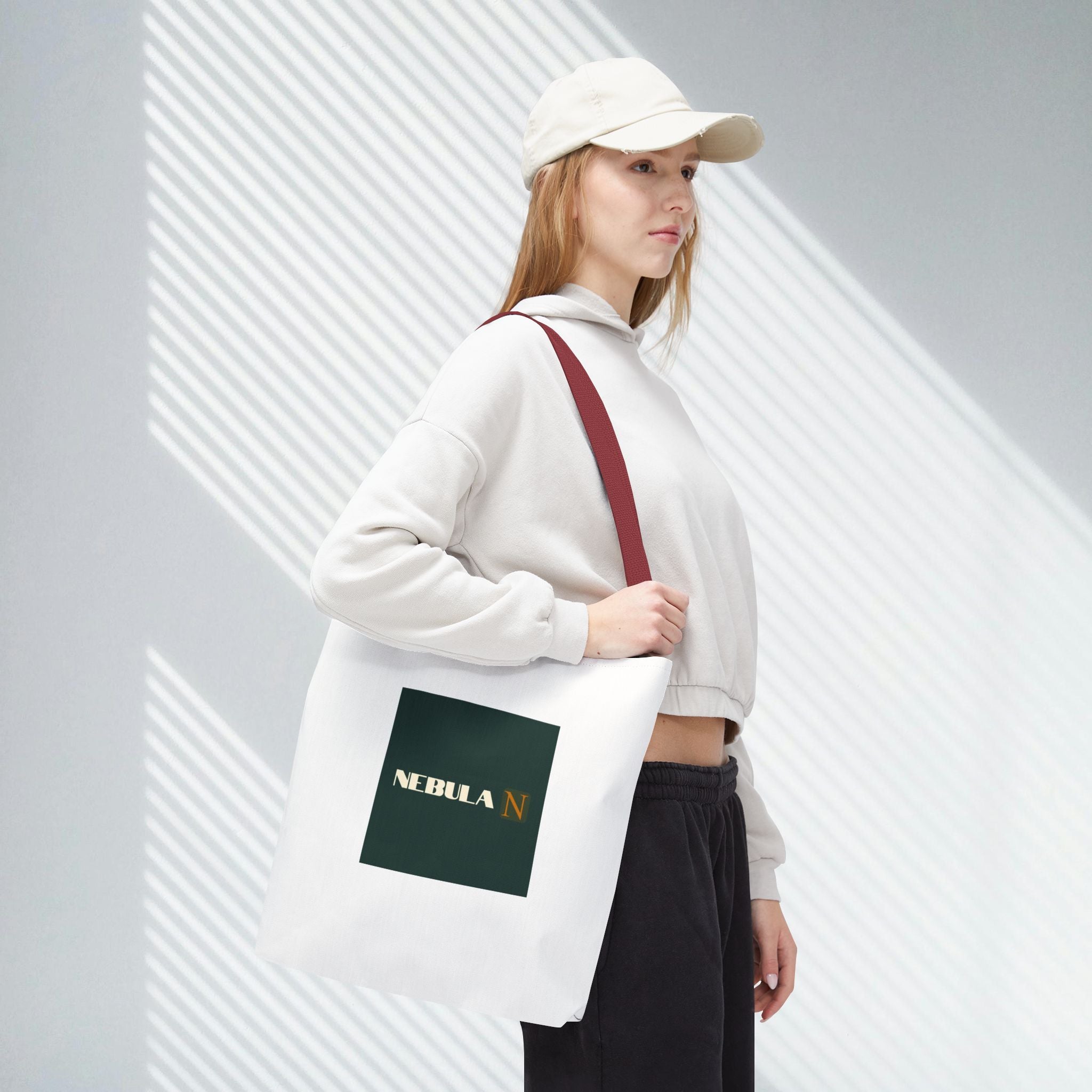 Nebula Line Tote Bag — Green Square Monogram Eco Tote