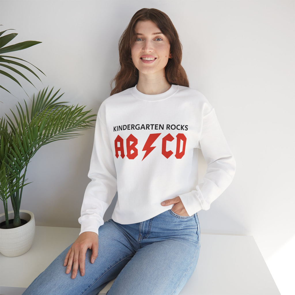 Kindergarten Rocks Sweatshirt — ACDC "ABCD" Band Parody Crewneck