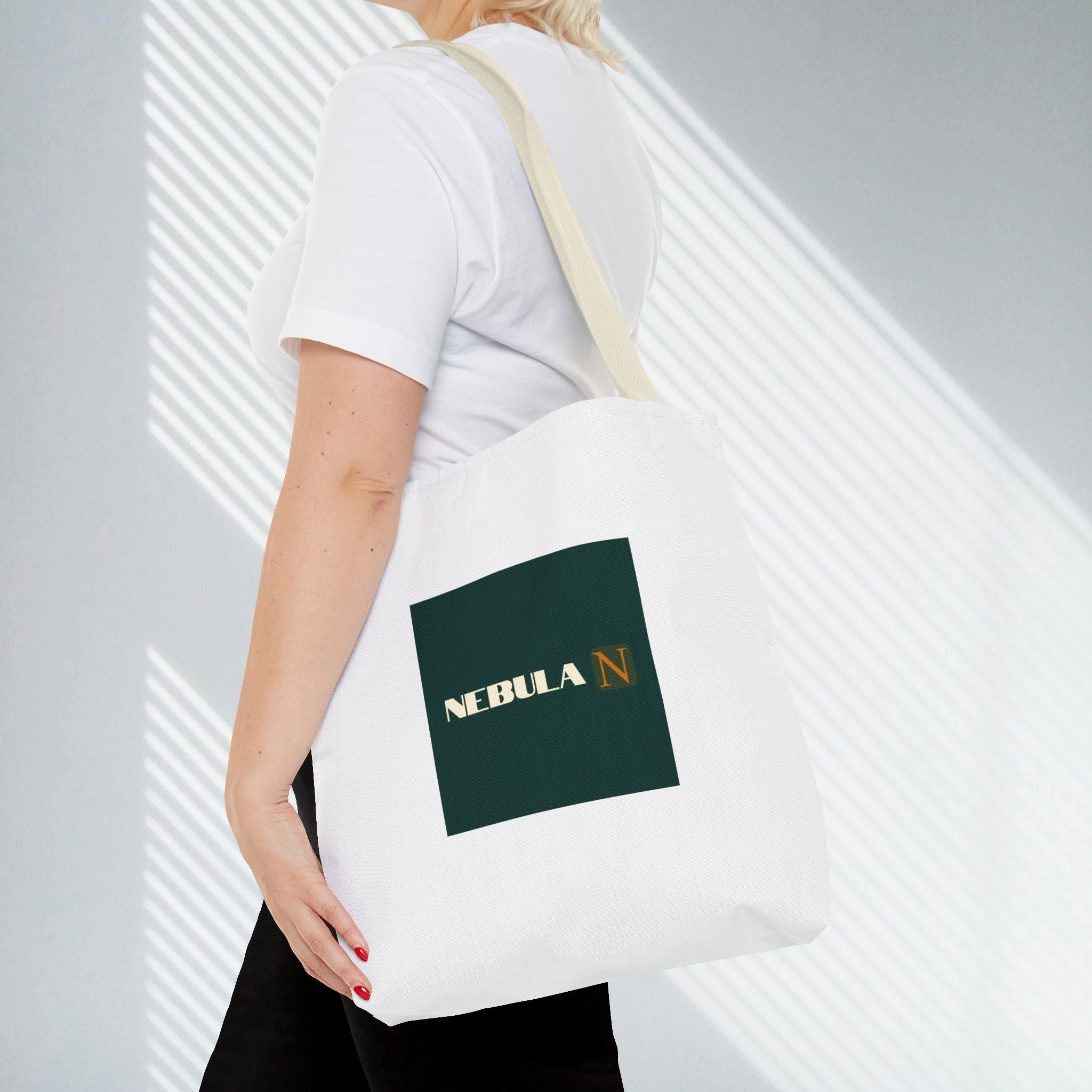 Nebula Line Tote Bag — Green Square Monogram Eco Tote