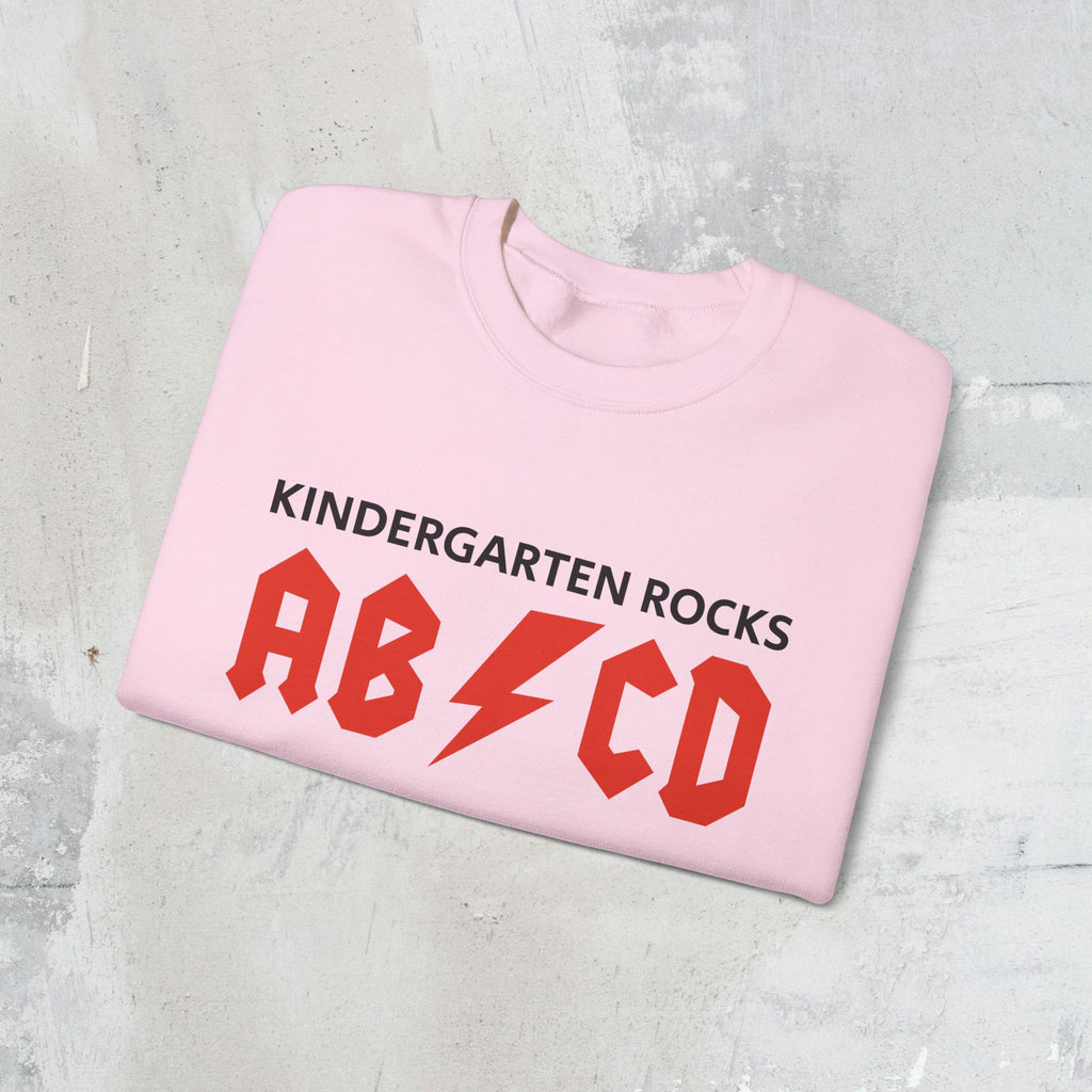 Kindergarten Rocks Sweatshirt — ACDC "ABCD" Band Parody Crewneck