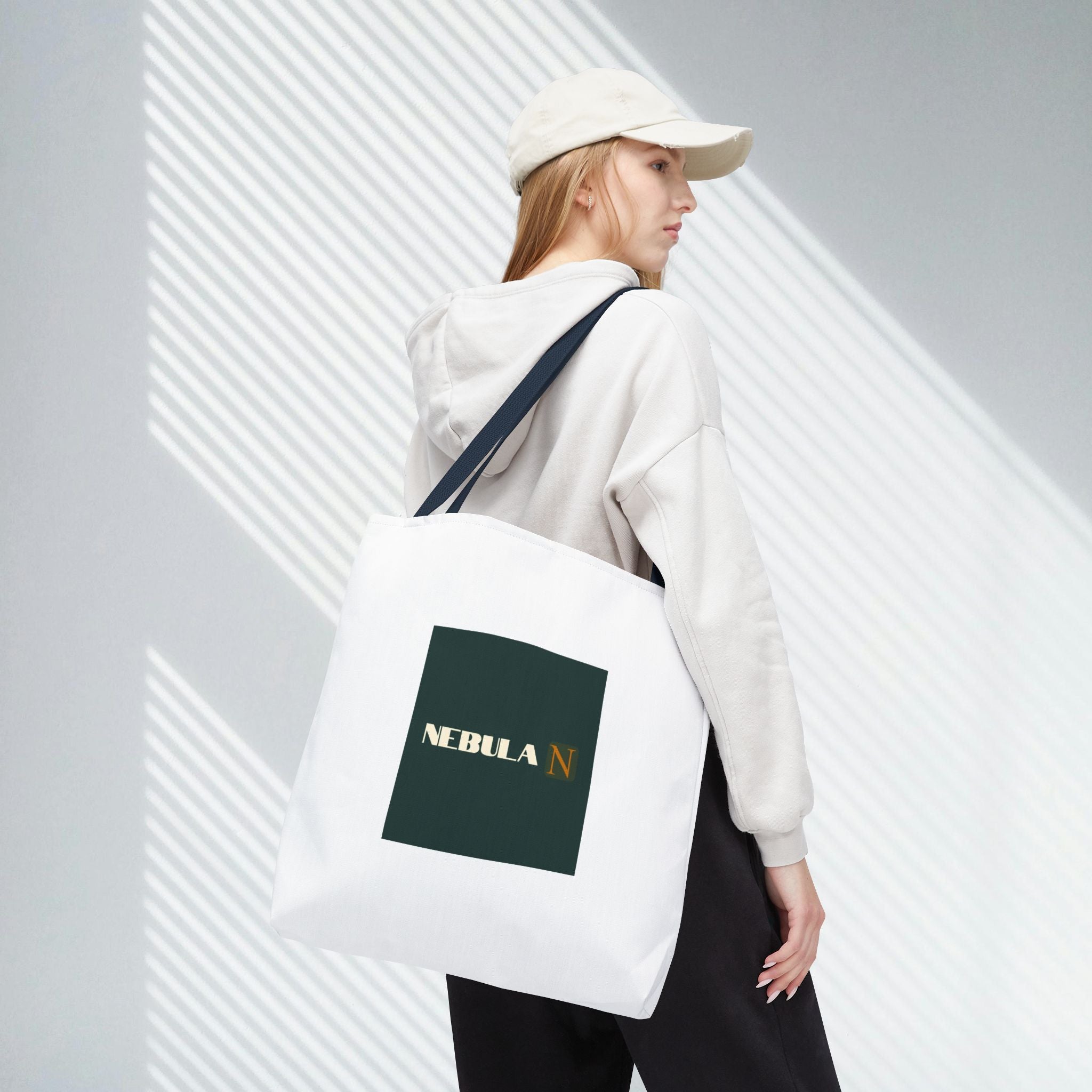Nebula Line Tote Bag — Green Square Monogram Eco Tote