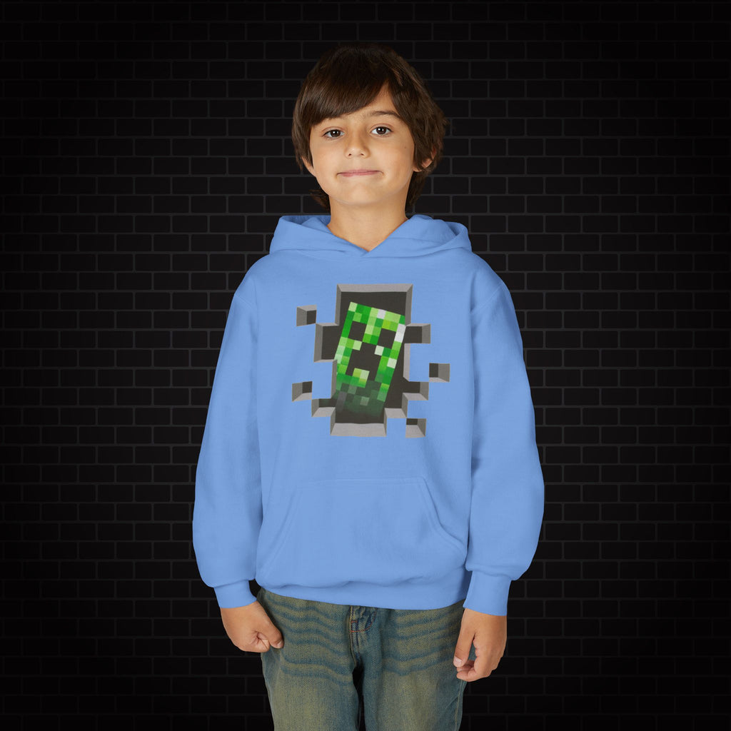 Youth Hoodie — Minecraft Creeper Gaming Sweatshirt