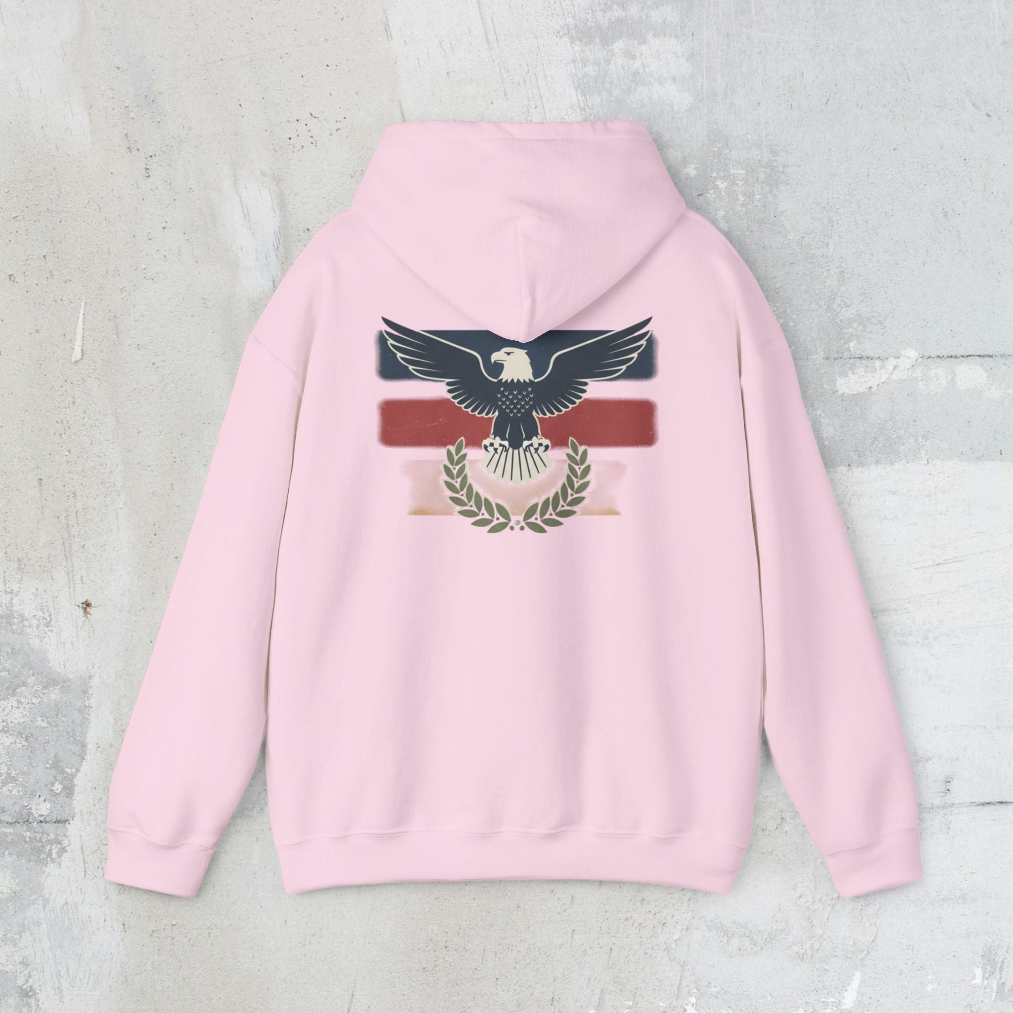 Pax Americana Eagle Hoodie - Vintage Flag & Laurel Design