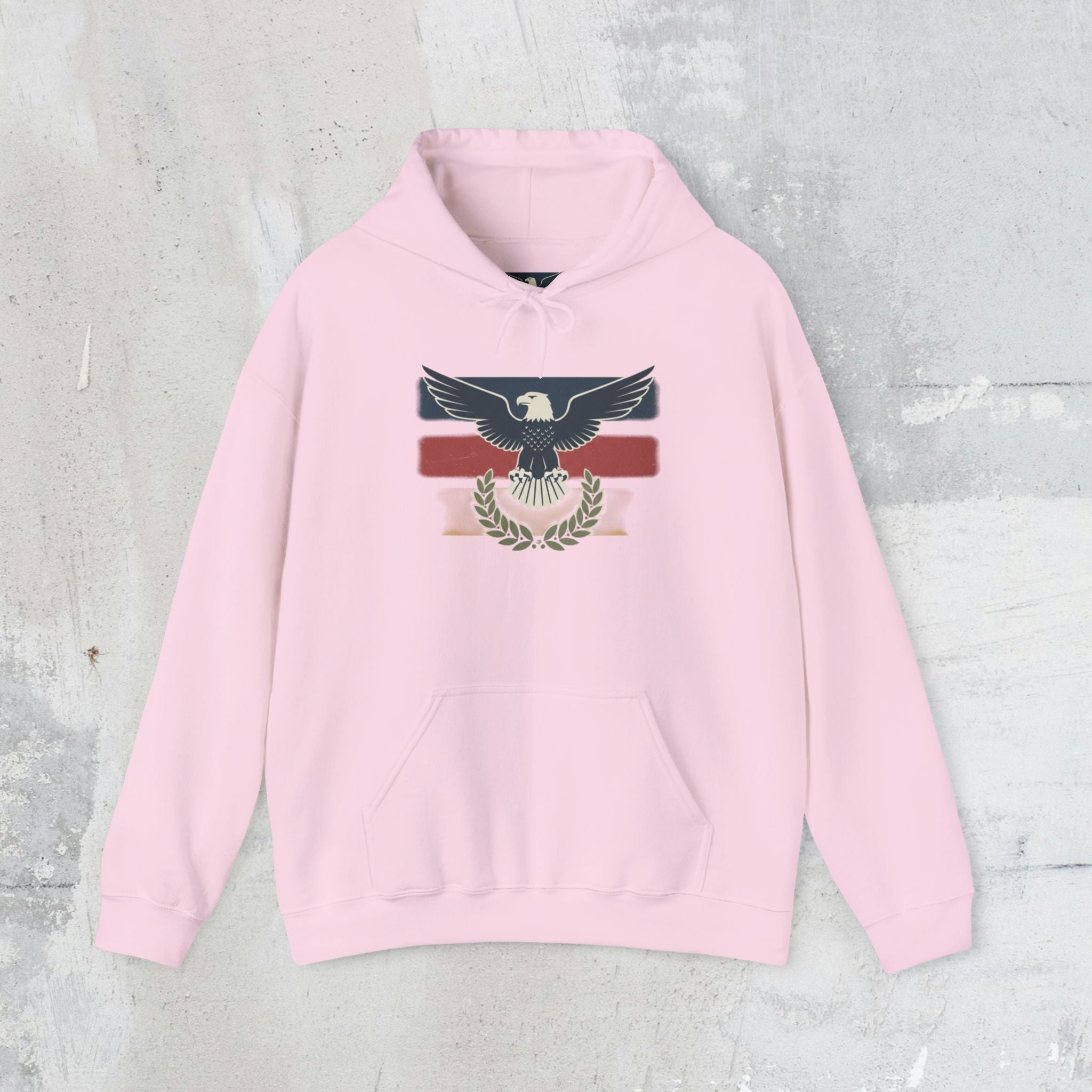 Pax Americana Eagle Hoodie - Vintage Flag & Laurel Design