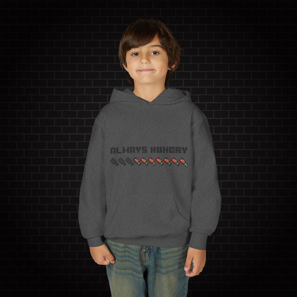 Youth Hoodie - "Always Hungry" Minecraft Hunger Bar