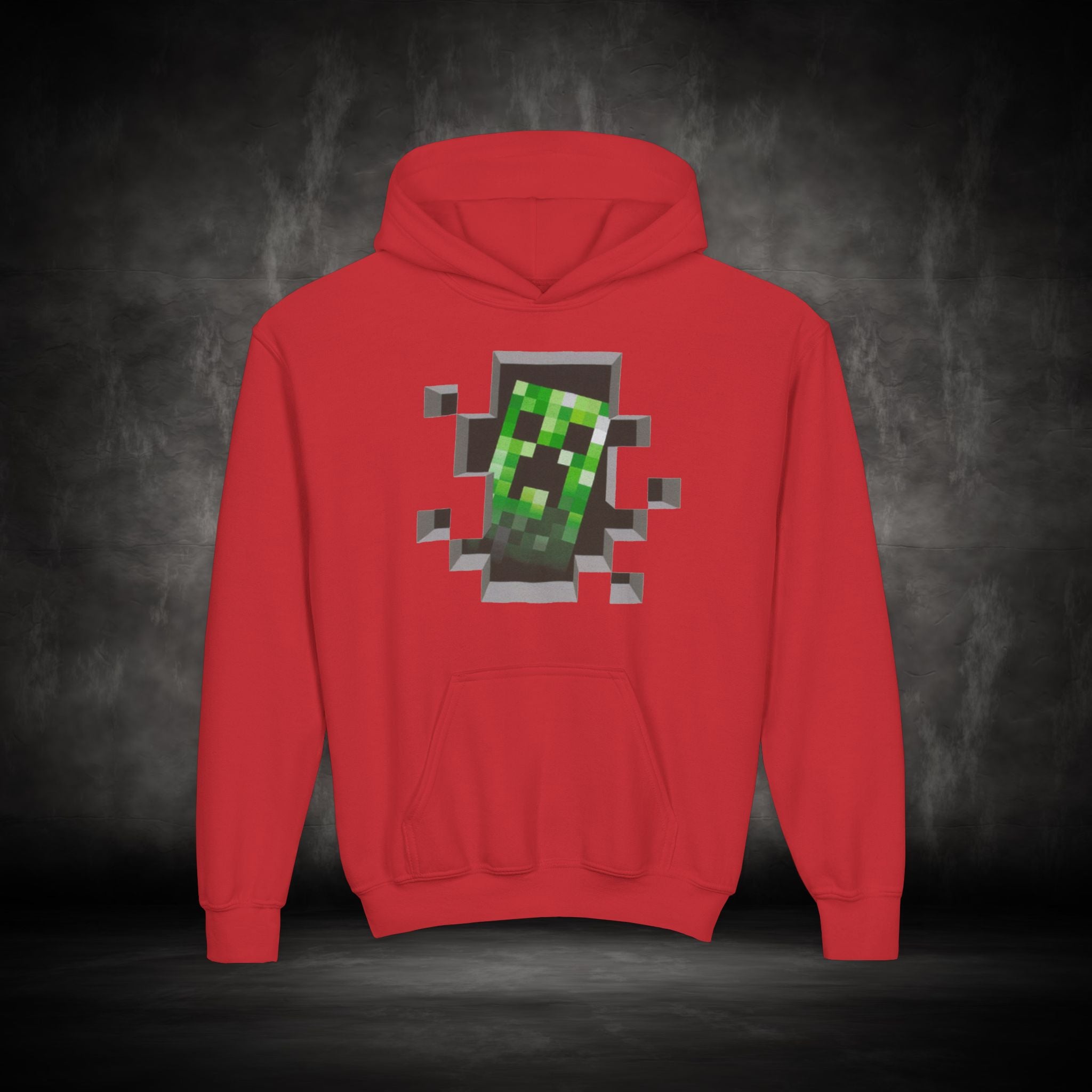 Youth Hoodie — Minecraft Creeper Gaming Sweatshirt