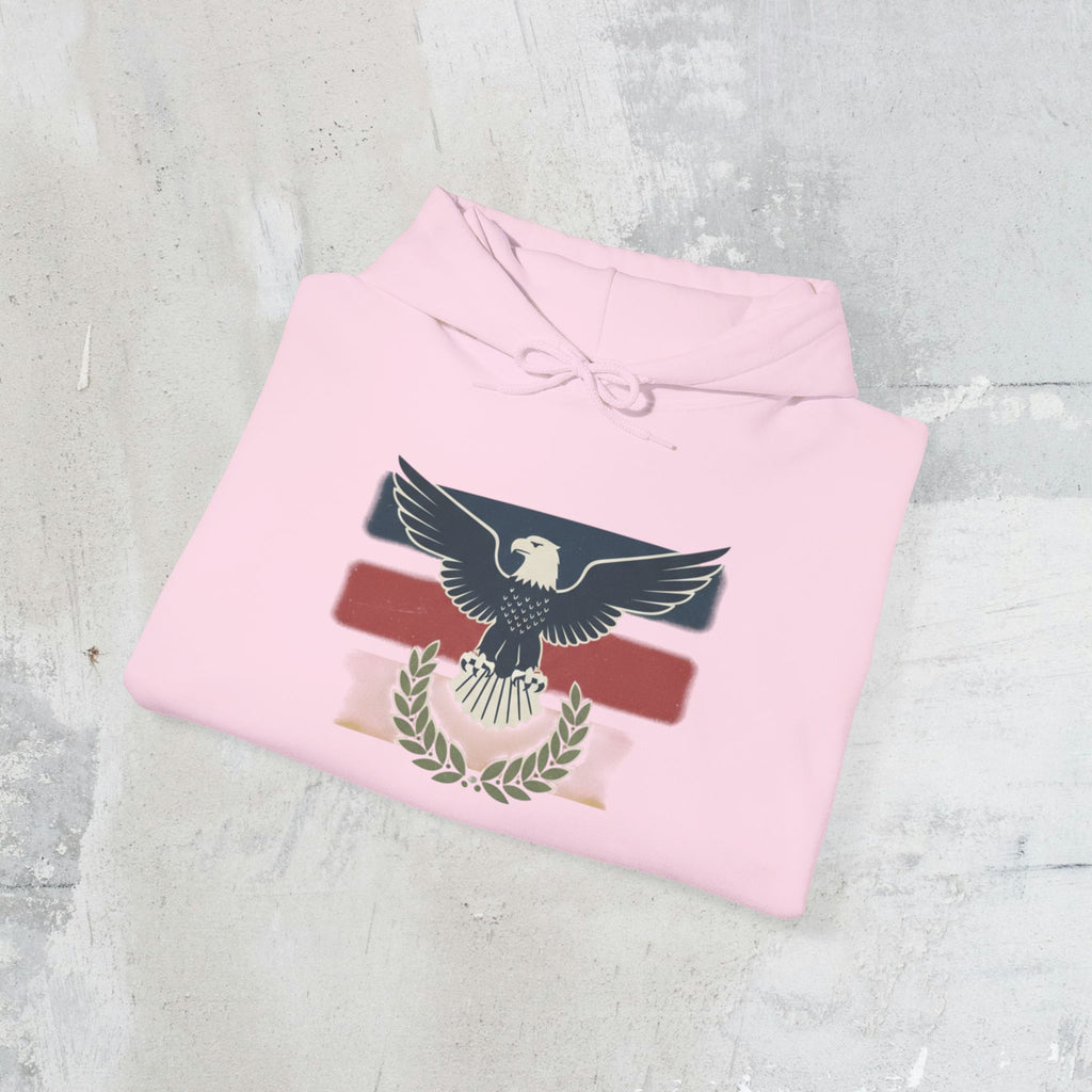 Pax Americana Eagle Hoodie - Vintage Flag & Laurel Design