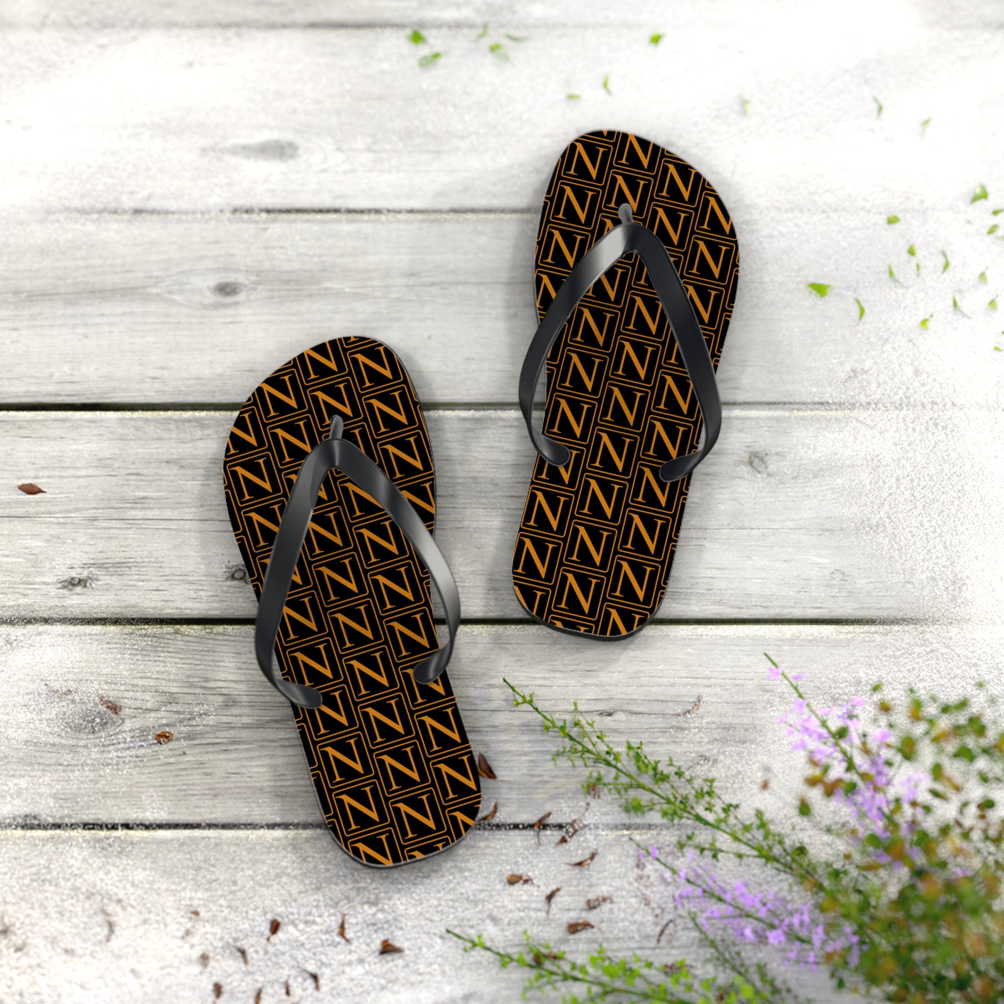 Nebula Line Limited Edition Black and Gold Flip Flops