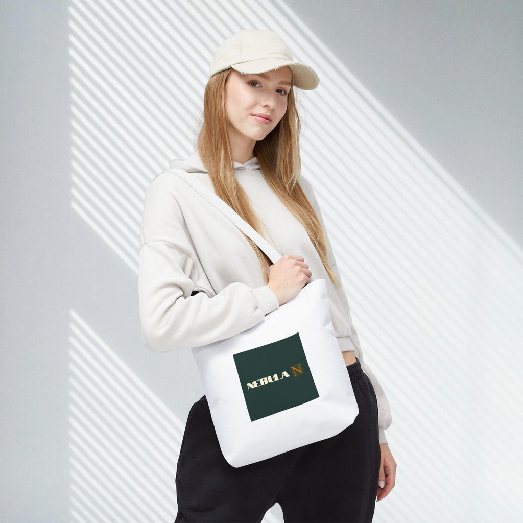 Nebula Line Tote Bag — Green Square Monogram Eco Tote