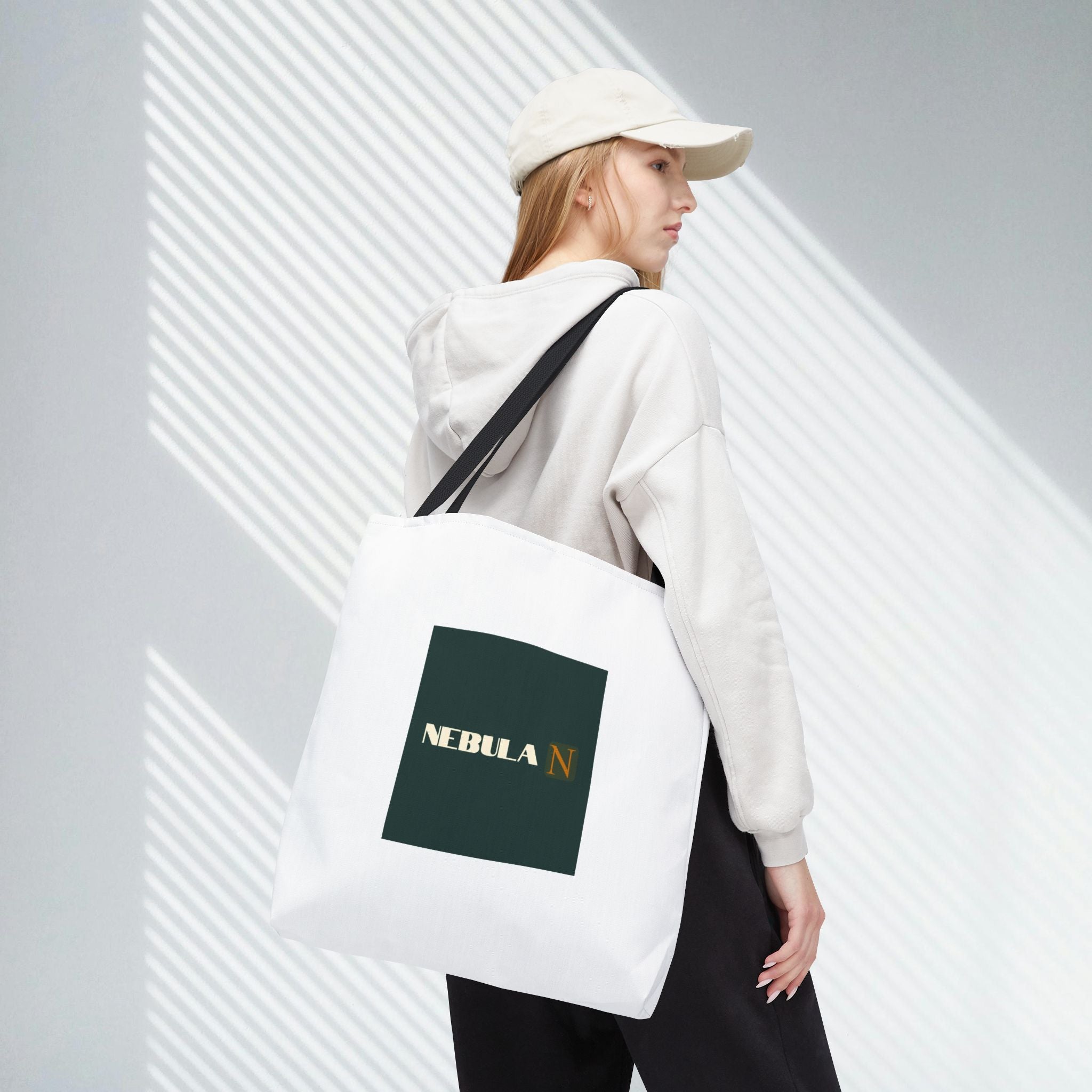 Nebula Line Tote Bag — Green Square Monogram Eco Tote