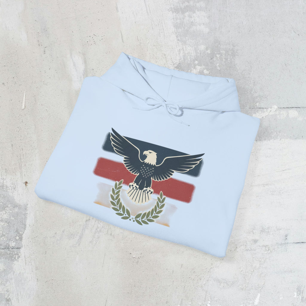 Pax Americana Eagle Hoodie - Vintage Flag & Laurel Design