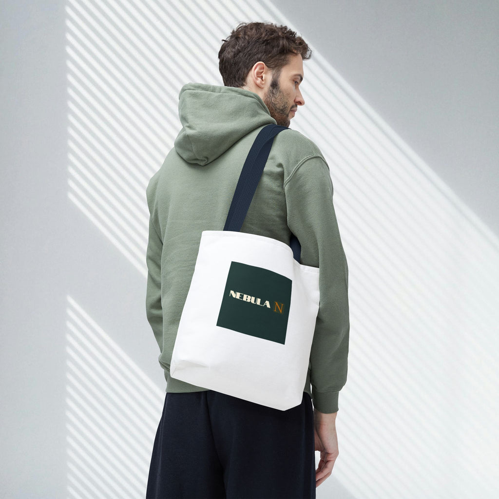 Nebula Line Tote Bag — Green Square Monogram Eco Tote