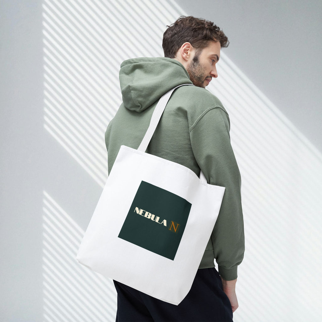 Nebula Line Tote Bag — Green Square Monogram Eco Tote