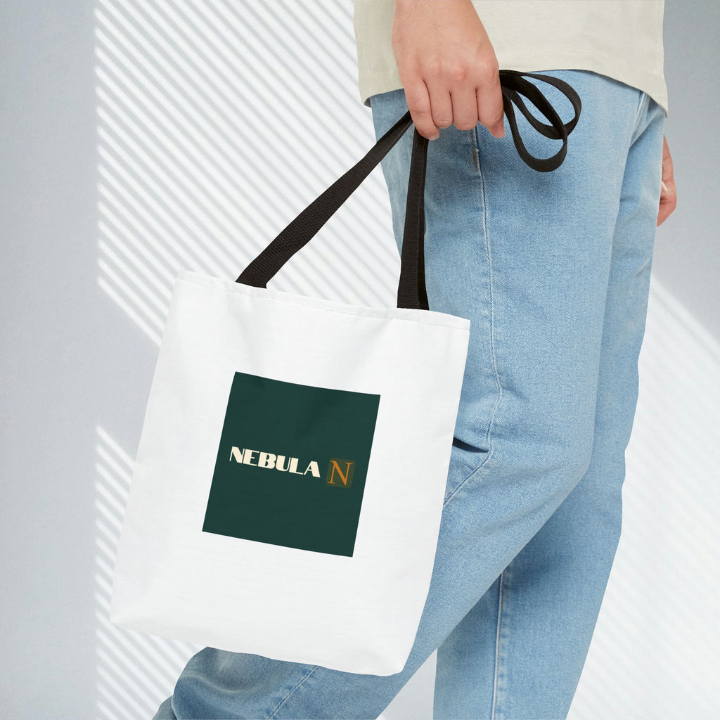 Nebula Line Tote Bag — Green Square Monogram Eco Tote