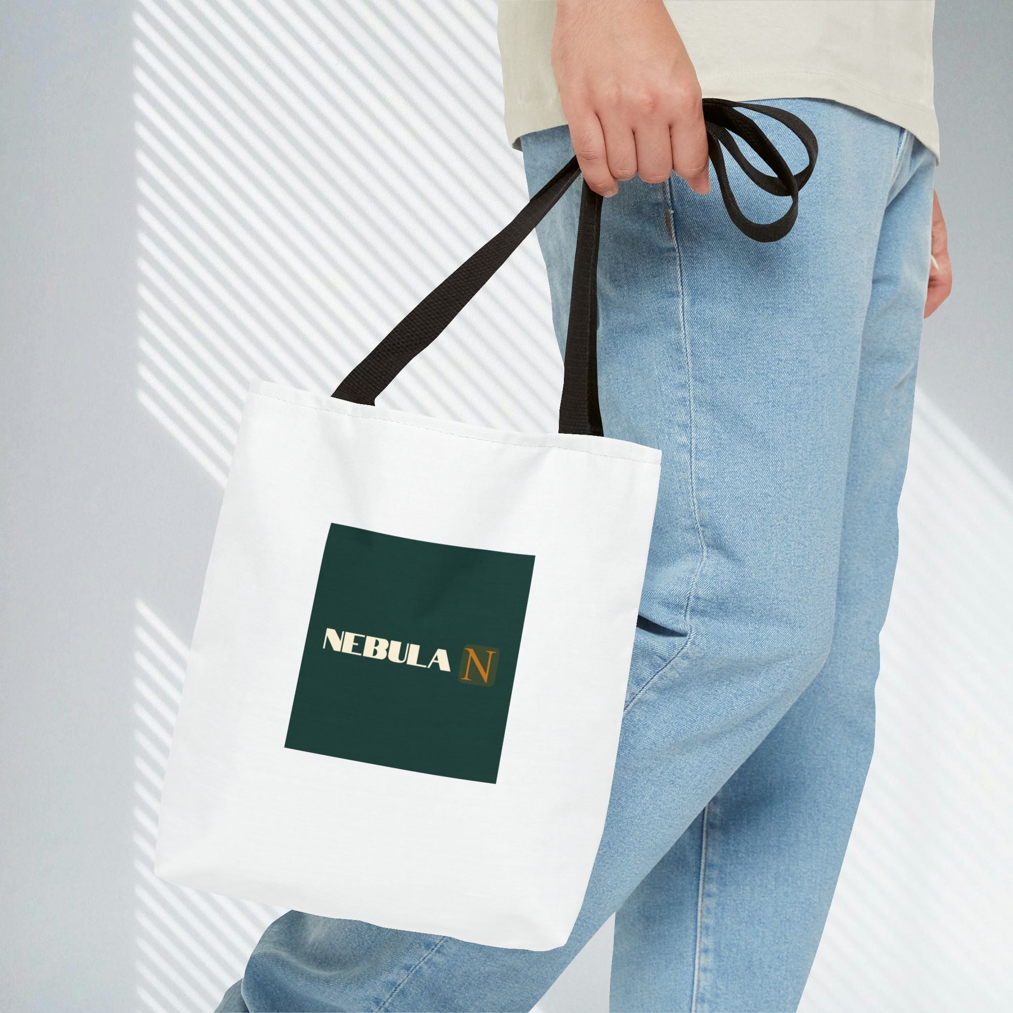 Nebula Line Tote Bag — Green Square Monogram Eco Tote