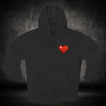 Three-Panel Fleece Hoodie with Embroidered Heart