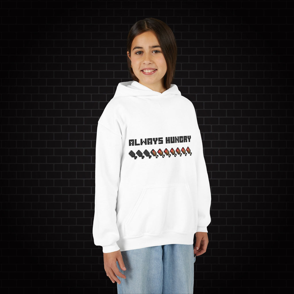 Youth Hoodie - "Always Hungry" Minecraft Hunger Bar