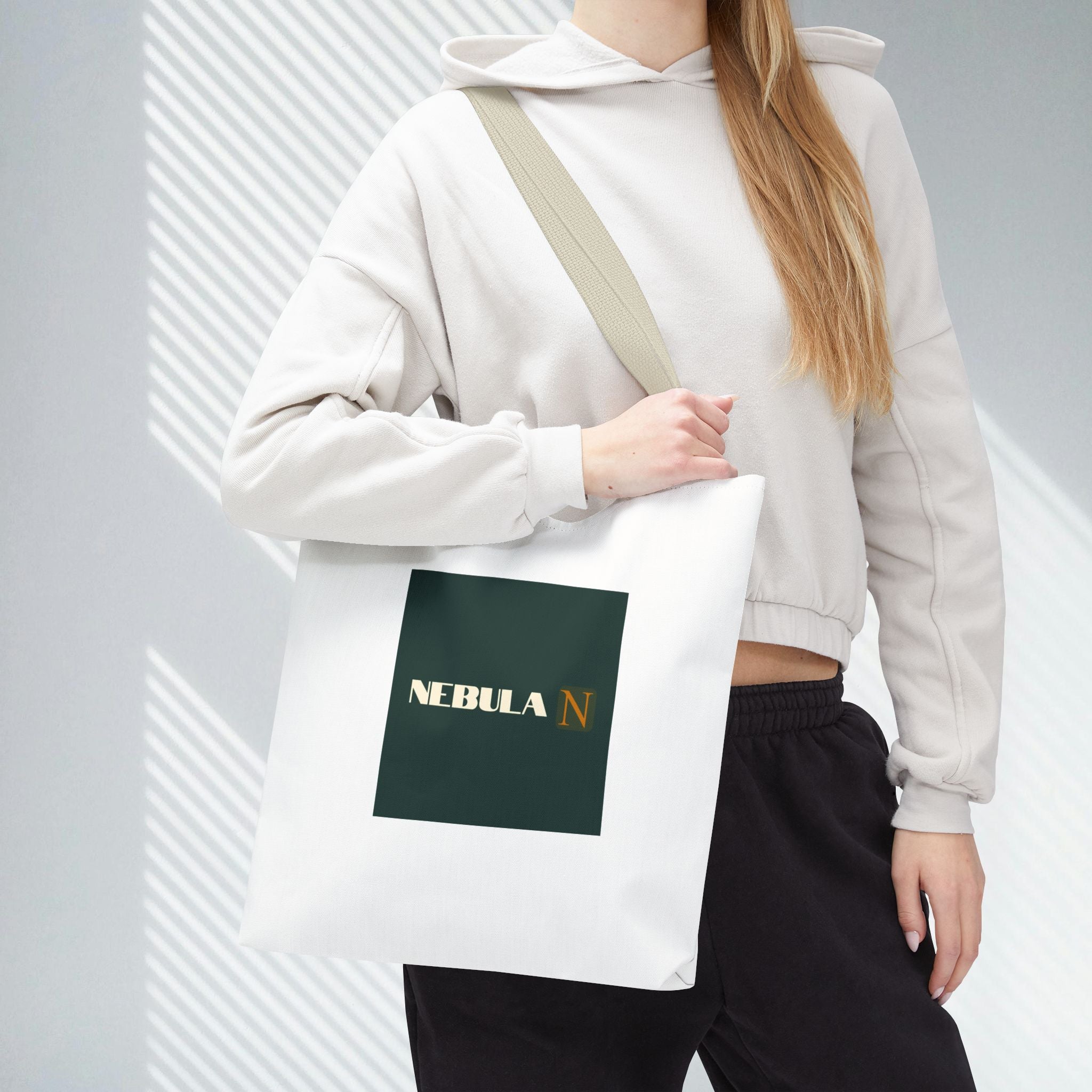 Nebula Line Tote Bag — Green Square Monogram Eco Tote