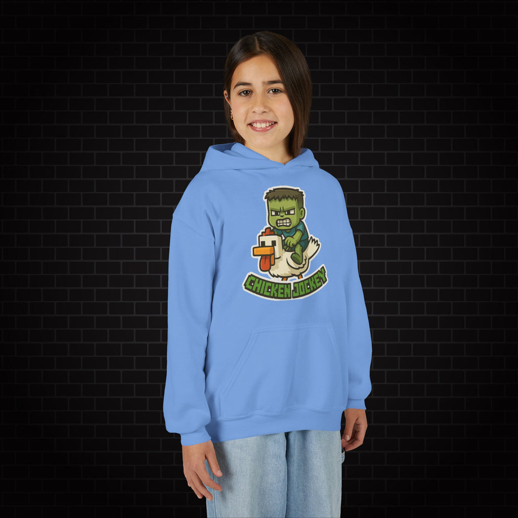 Youth Hoodie — "Chicken Jockey" Minecraft Kids Hooded Sweatshirt