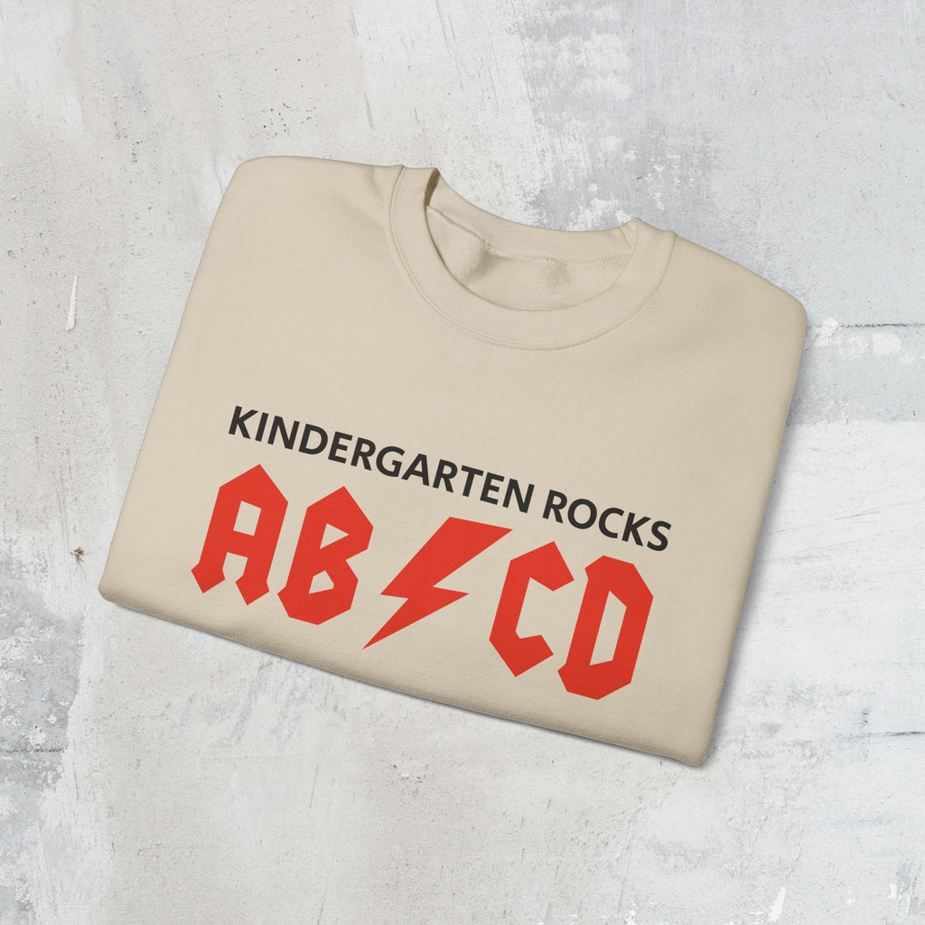 Kindergarten Rocks Sweatshirt — ACDC "ABCD" Band Parody Crewneck
