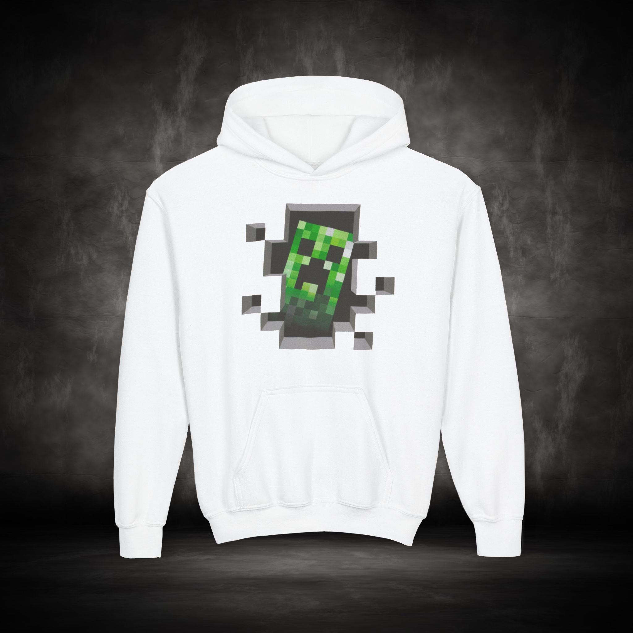 Youth Hoodie — Minecraft Creeper Gaming Sweatshirt