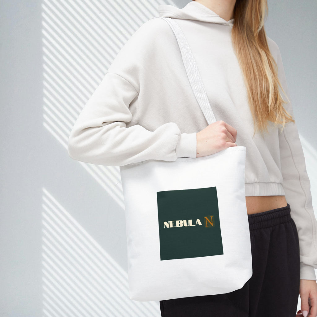 Nebula Line Tote Bag — Green Square Monogram Eco Tote