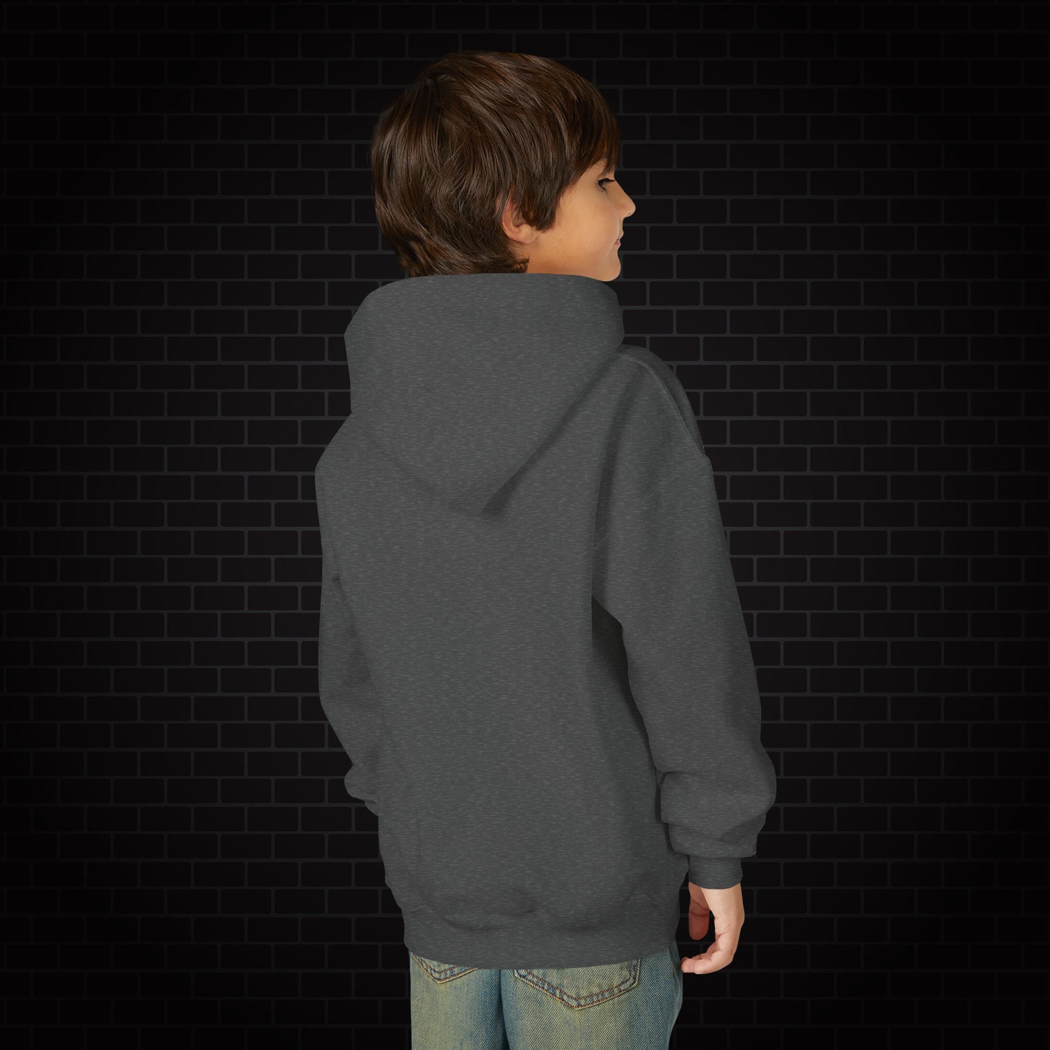 Youth Hoodie — Gamer Sweatshirt with Pixel Heart Patch