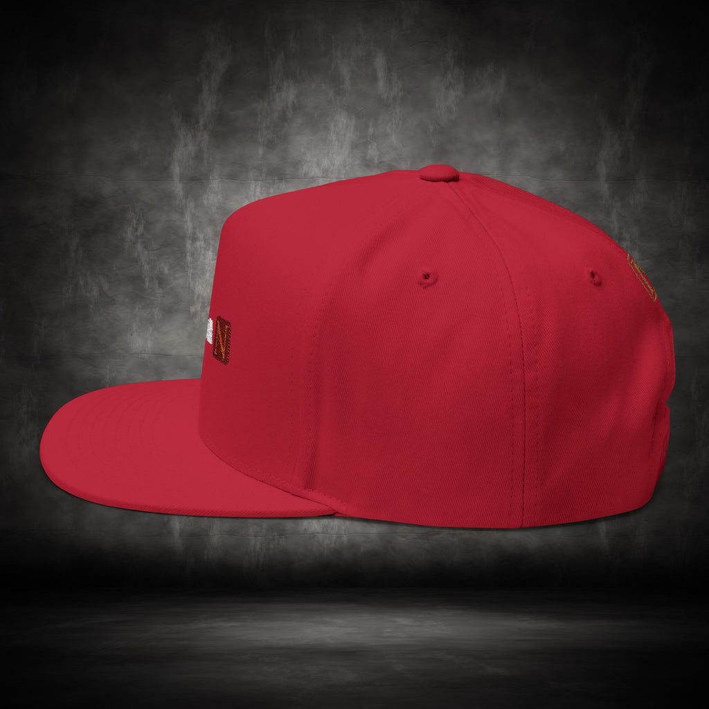 Nebula Line Flat Bill Cap - Embroidered Snapback Hat