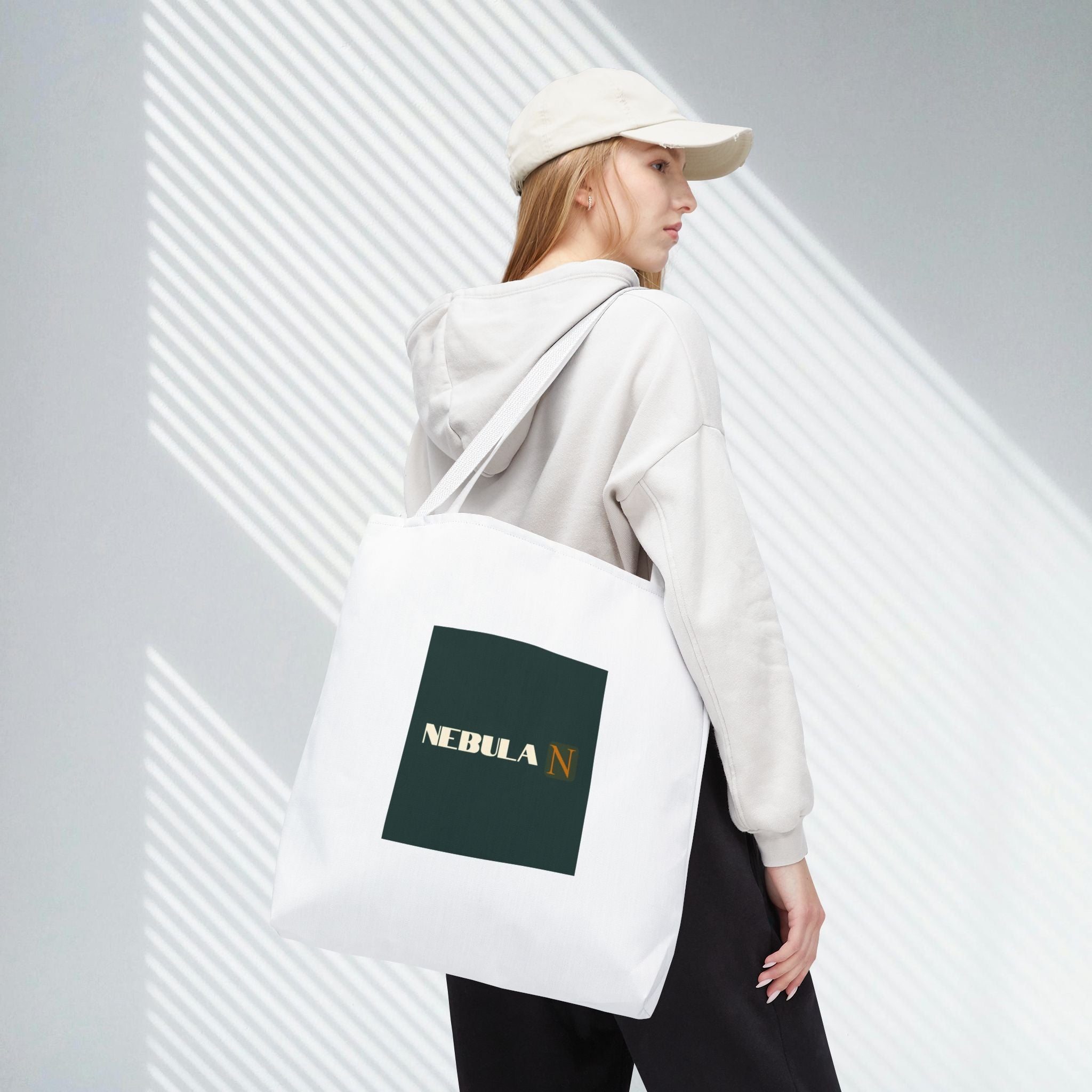 Nebula Line Tote Bag — Green Square Monogram Eco Tote