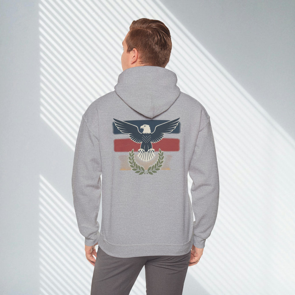 Pax Americana Eagle Hoodie - Vintage Flag & Laurel Design