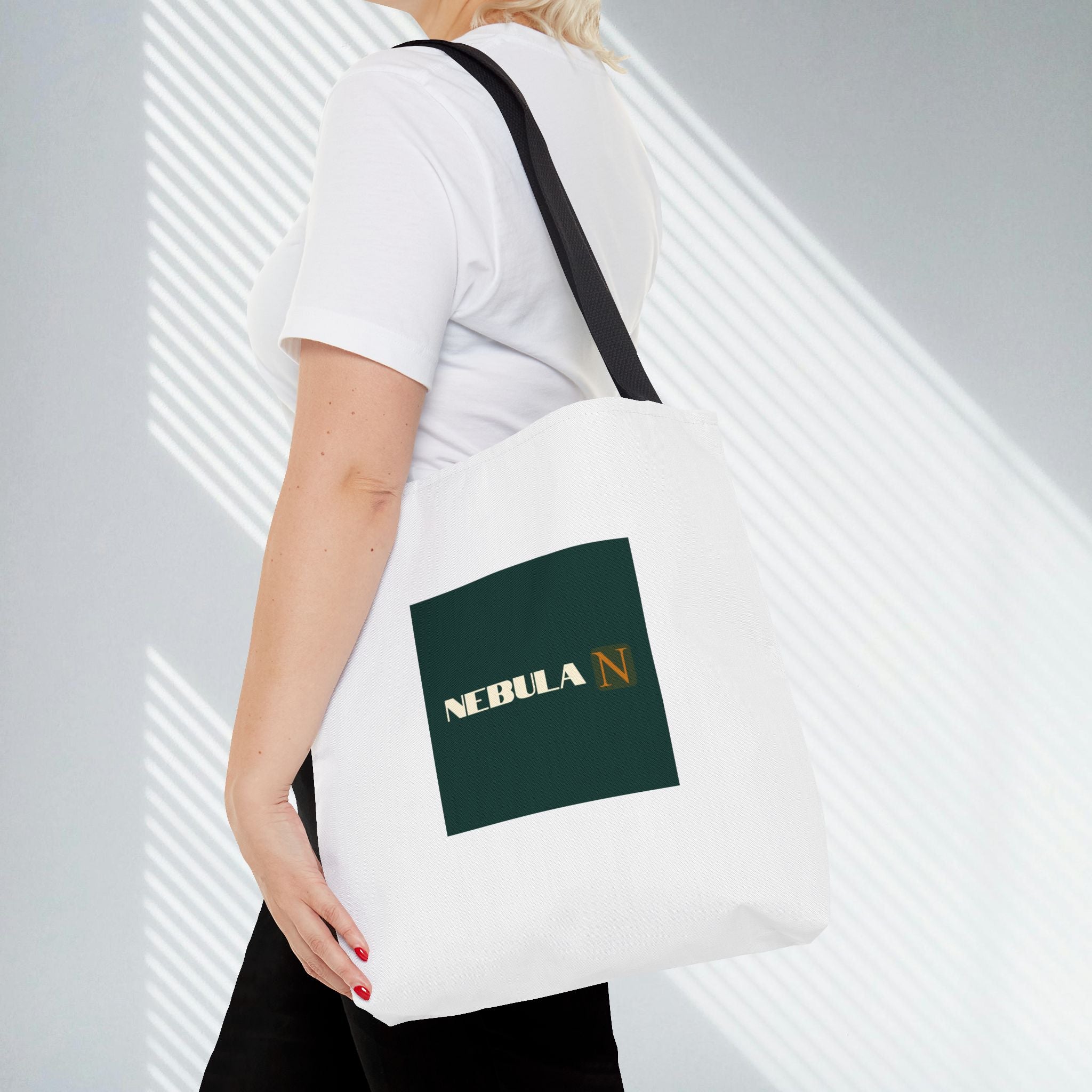 Nebula Line Tote Bag — Green Square Monogram Eco Tote