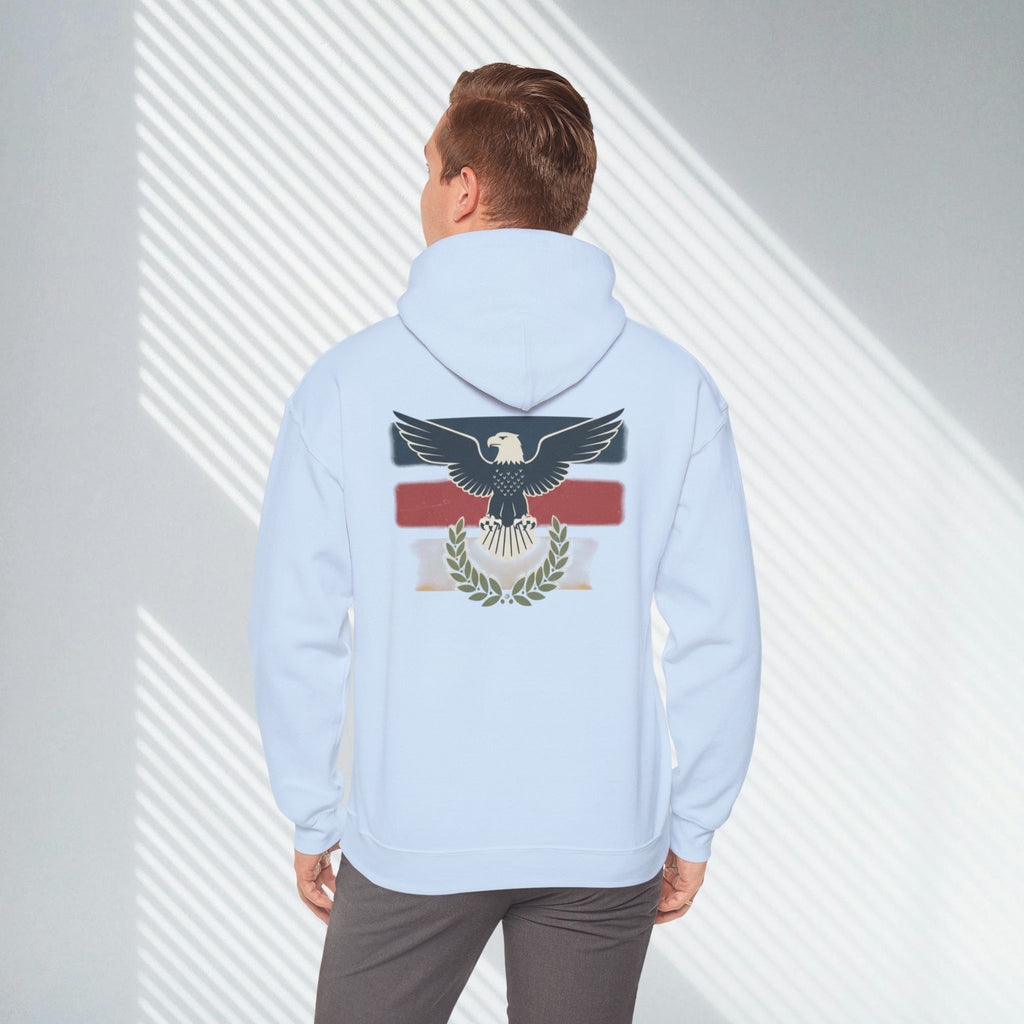 Pax Americana Eagle Hoodie - Vintage Flag & Laurel Design