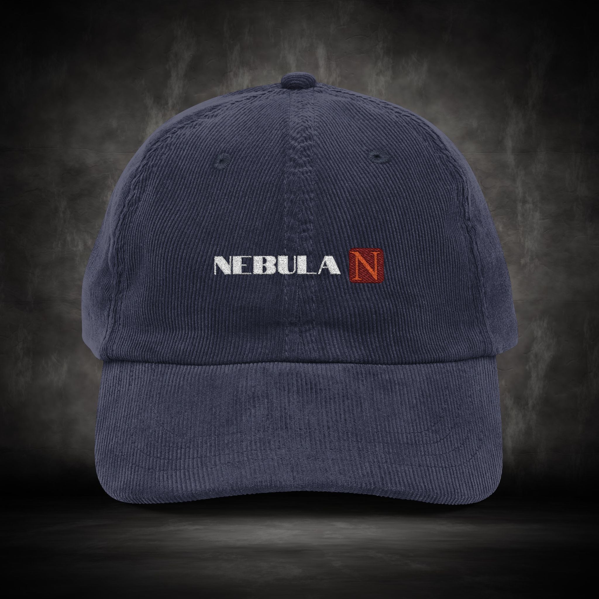 Nebula Line Vintage Corduroy Embroidered Cap — Retro Rustic Dad Hat