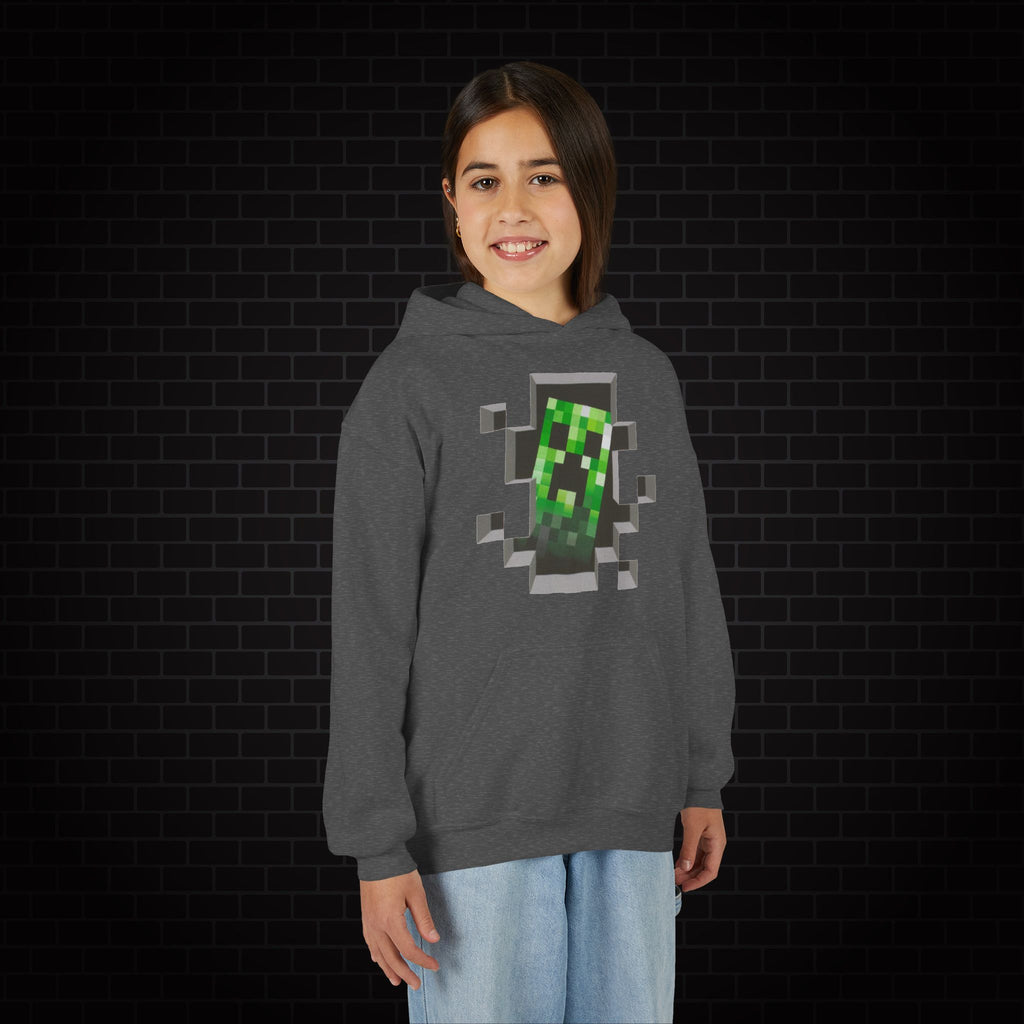 Youth Hoodie — Minecraft Creeper Gaming Sweatshirt