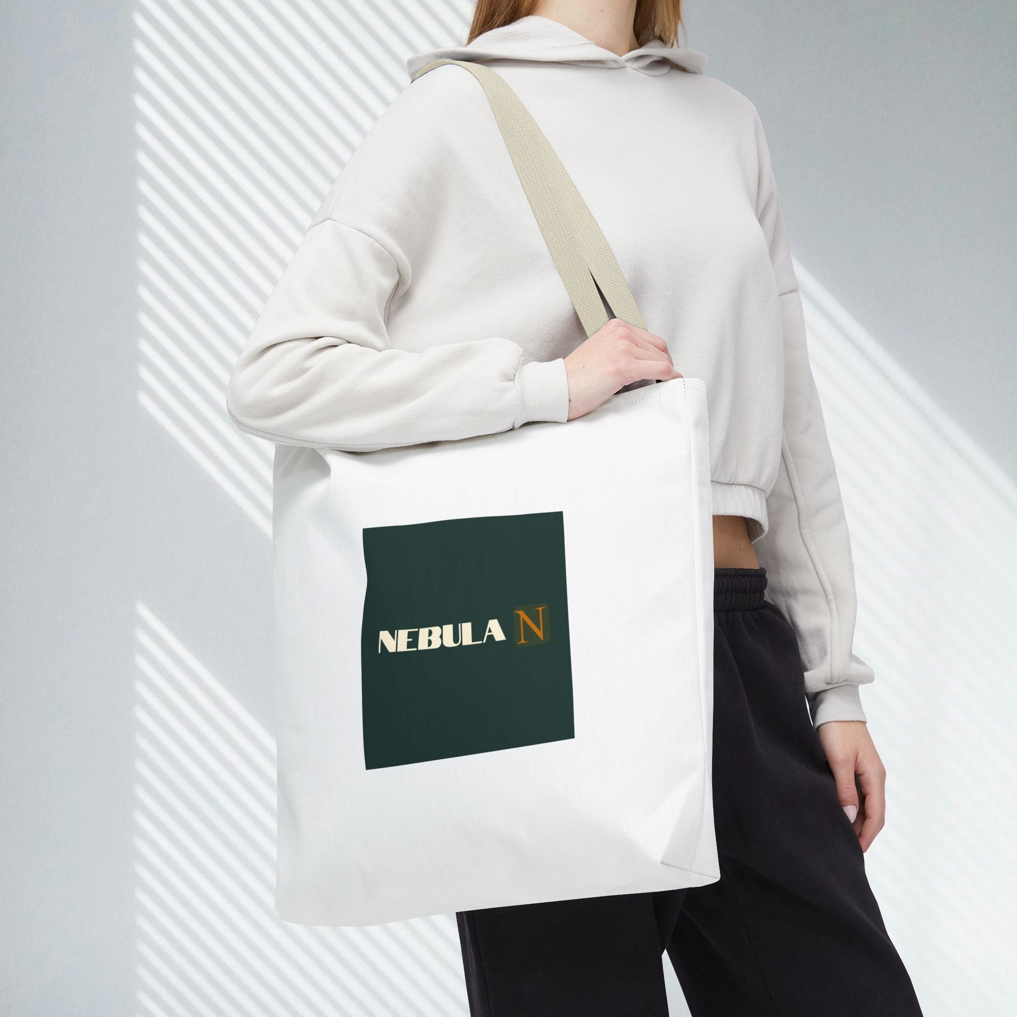 Nebula Line Tote Bag — Green Square Monogram Eco Tote