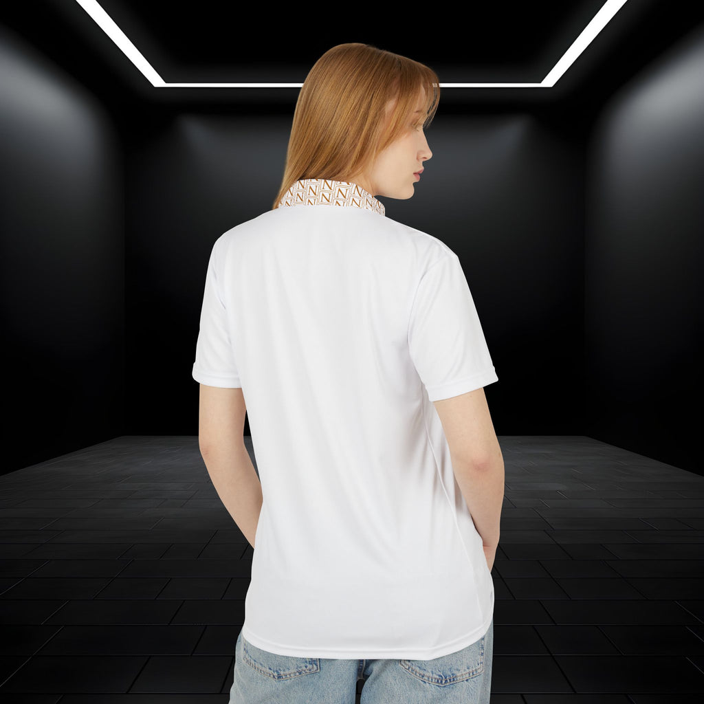 Nebula Line Designer White Polo Shirt