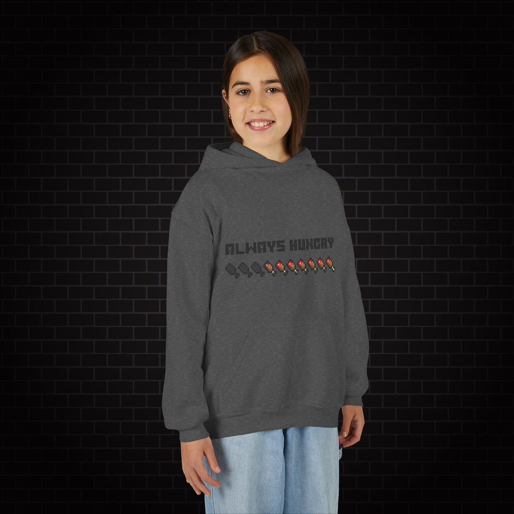 Youth Hoodie - "Always Hungry" Minecraft Hunger Bar