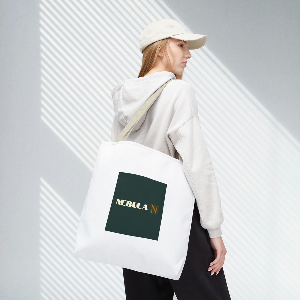 Nebula Line Tote Bag — Green Square Monogram Eco Tote