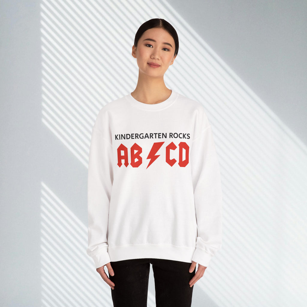 Kindergarten Rocks Sweatshirt — ACDC "ABCD" Band Parody Crewneck