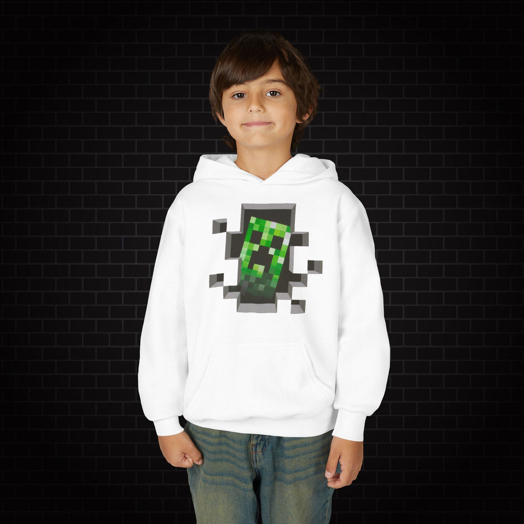 Youth Hoodie — Minecraft Creeper Gaming Sweatshirt
